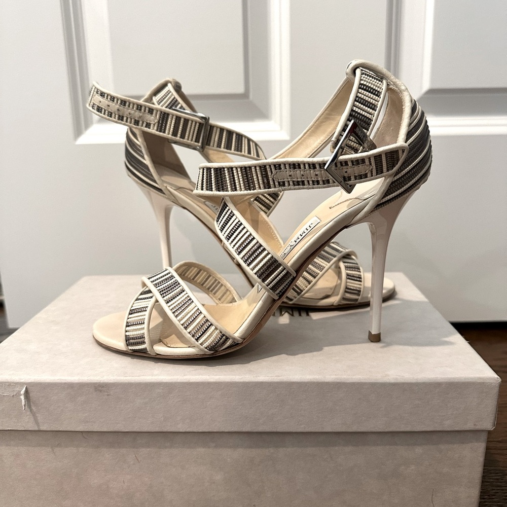 Jimmy Choo size 8 Lotti Off White Mix